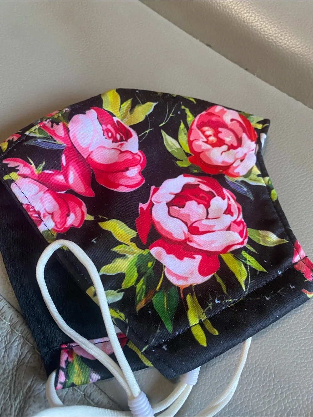 Floral & Butterfly Printed Cloth Face Masks - Black Background